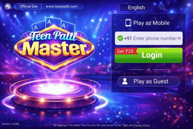 Gold Master Teen Patti download APK mobile gameplay screen with Teen Patti cards and chips